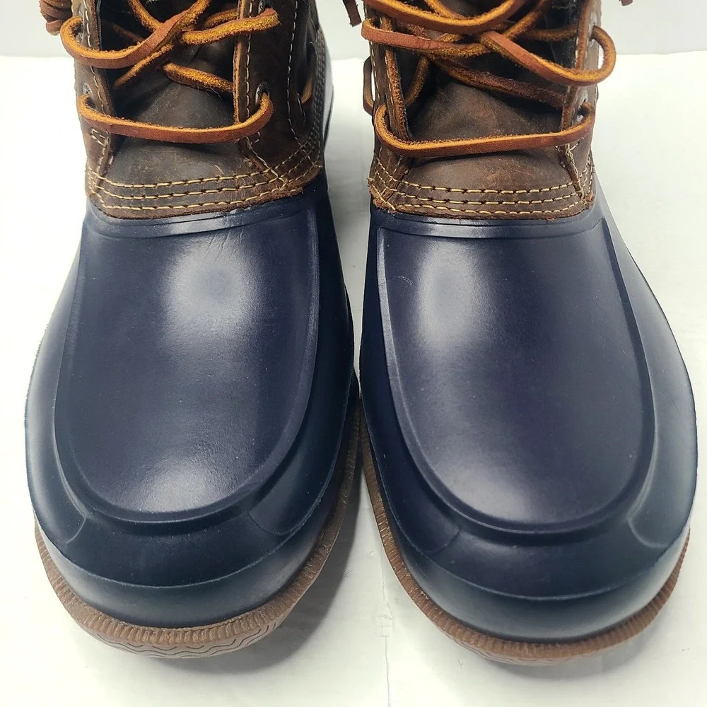 Sperry Top Sider Duck Decoy Boots Mens 12M Brown Navy Waterproof Leather